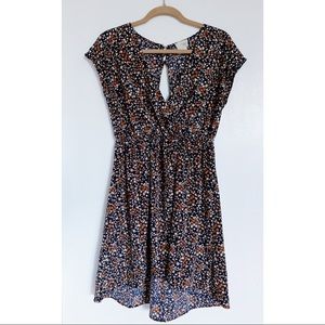 Navy blue with floral pattern dress